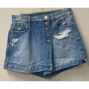 American Eagle Denim Shorts High Waisted Distressed Button Fly Size‎ 2